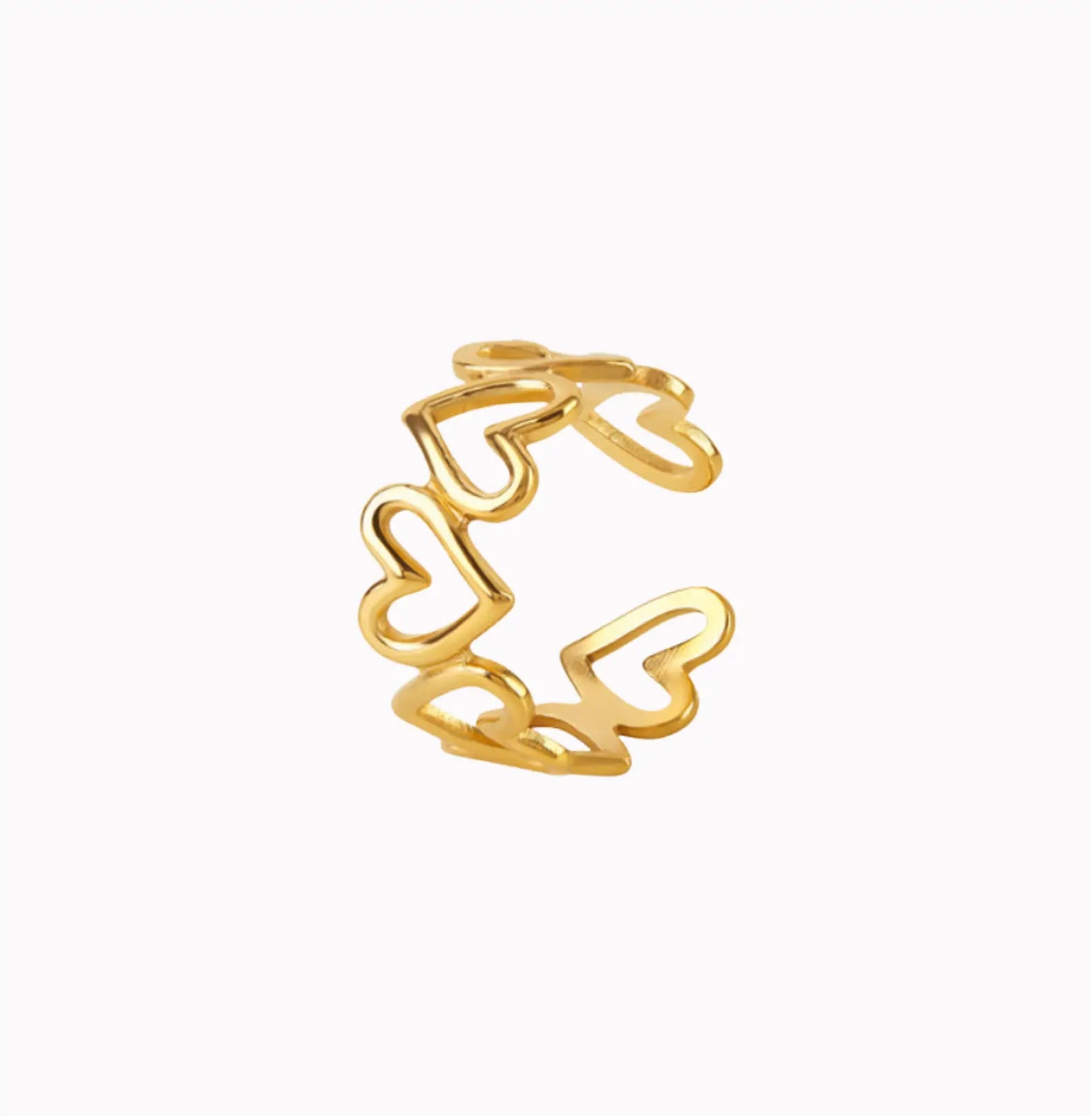 LINKED HEARTS RING