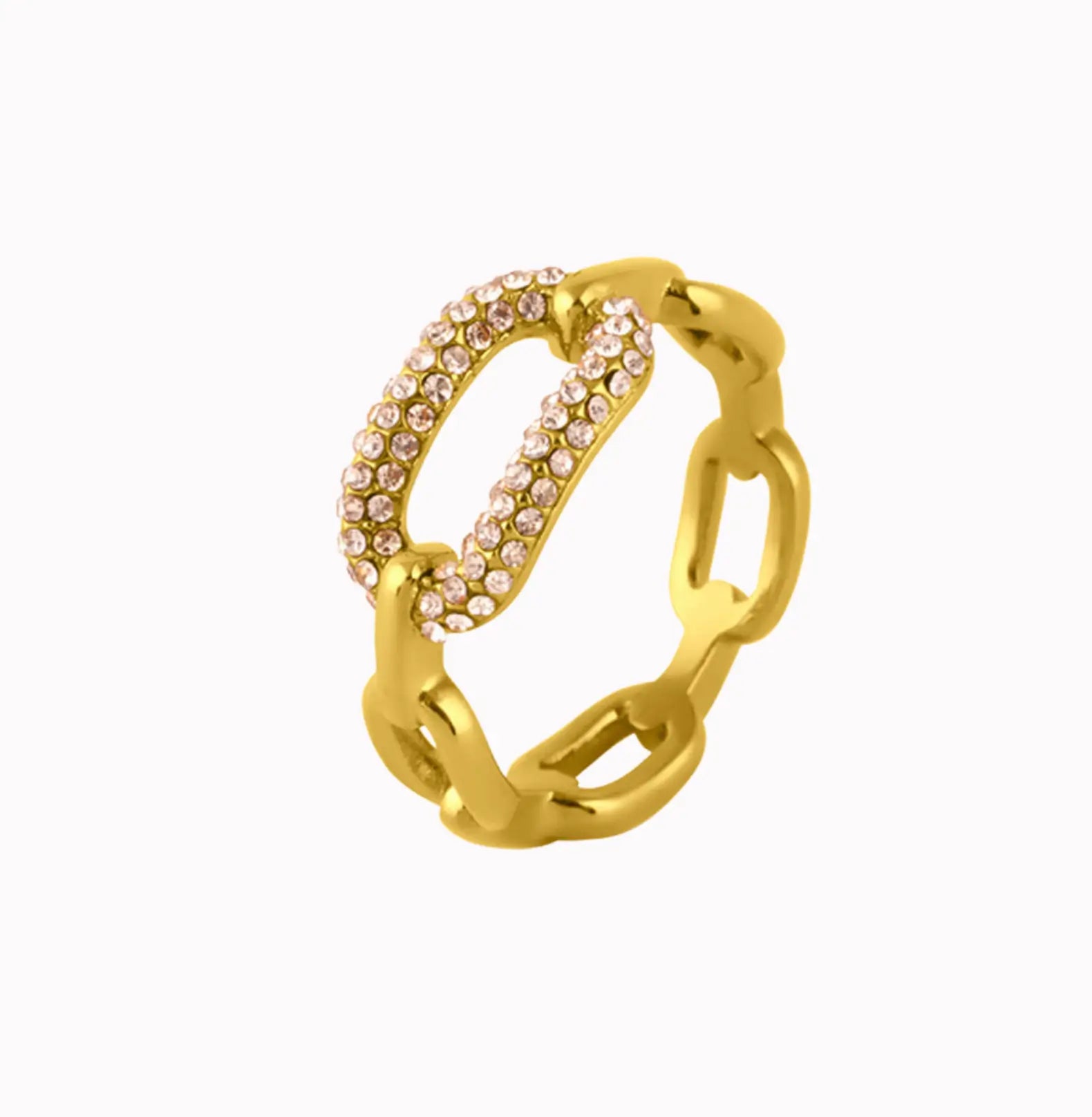 PAVÉ CHAIN LINK RING