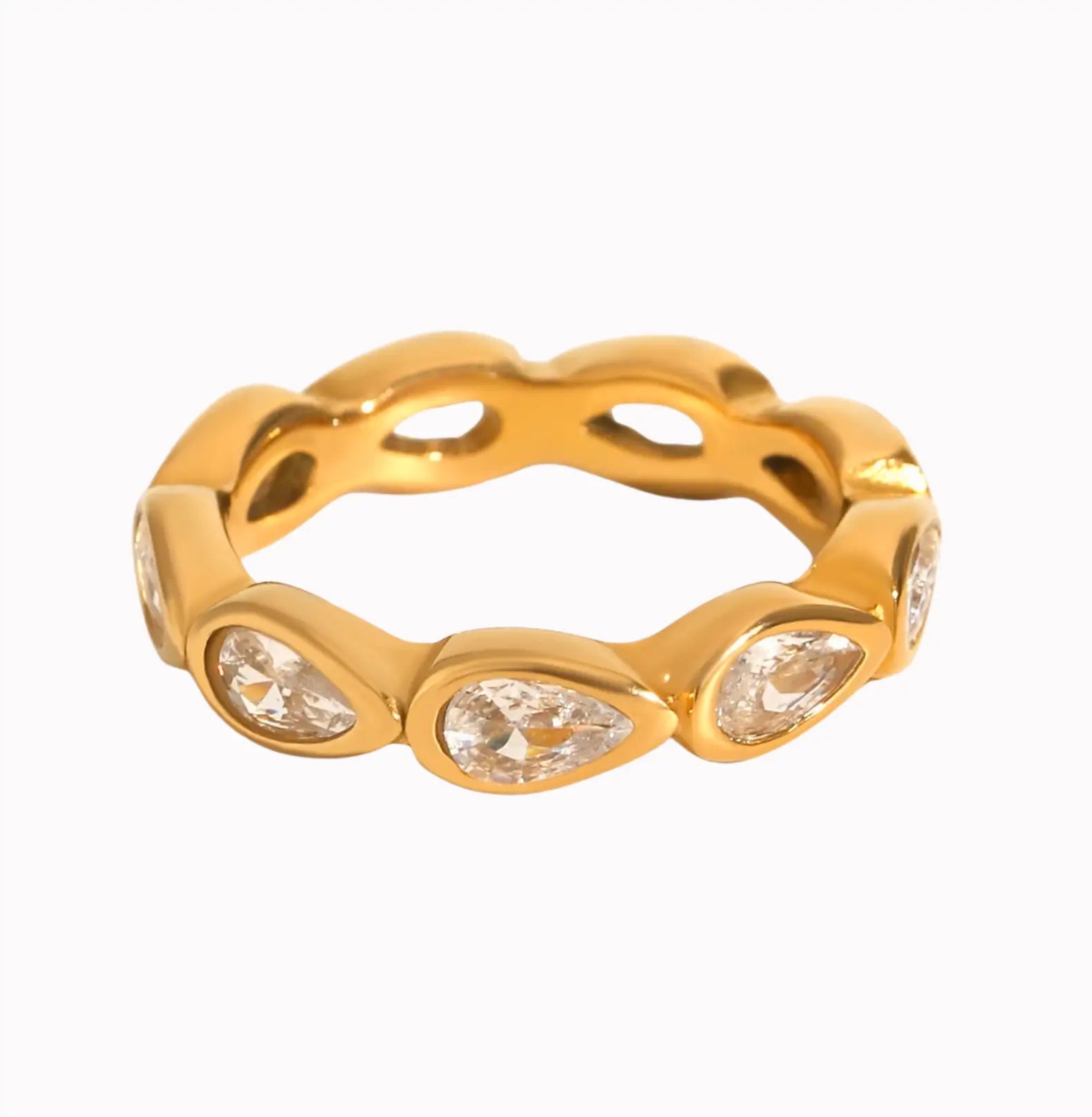 TEARDROP CRYSTAL RING