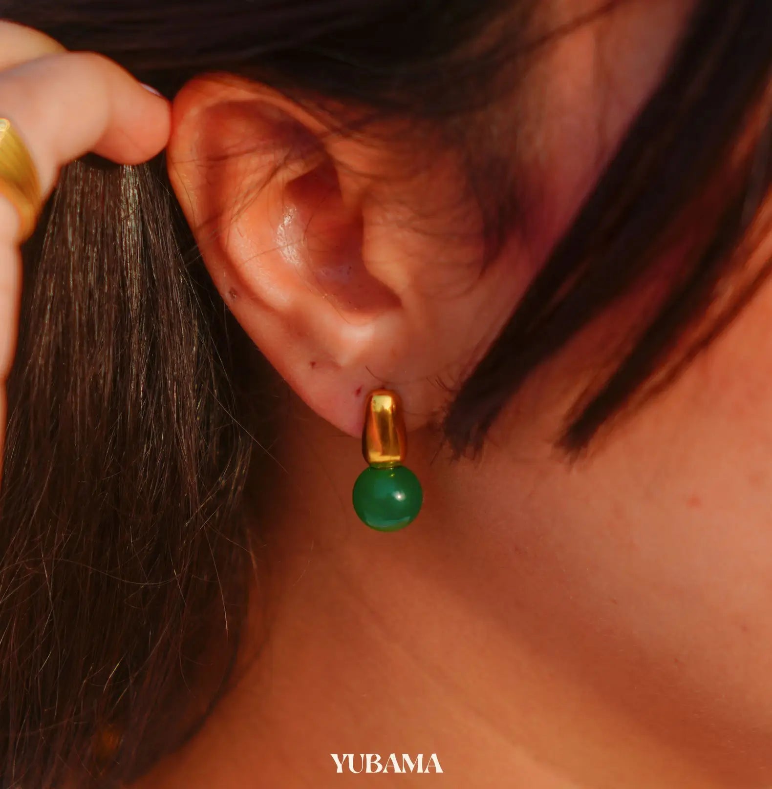 GREEN AGATE EARRINGS