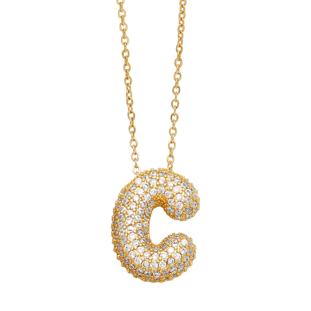 PAVÉ INITIAL NECKLACE