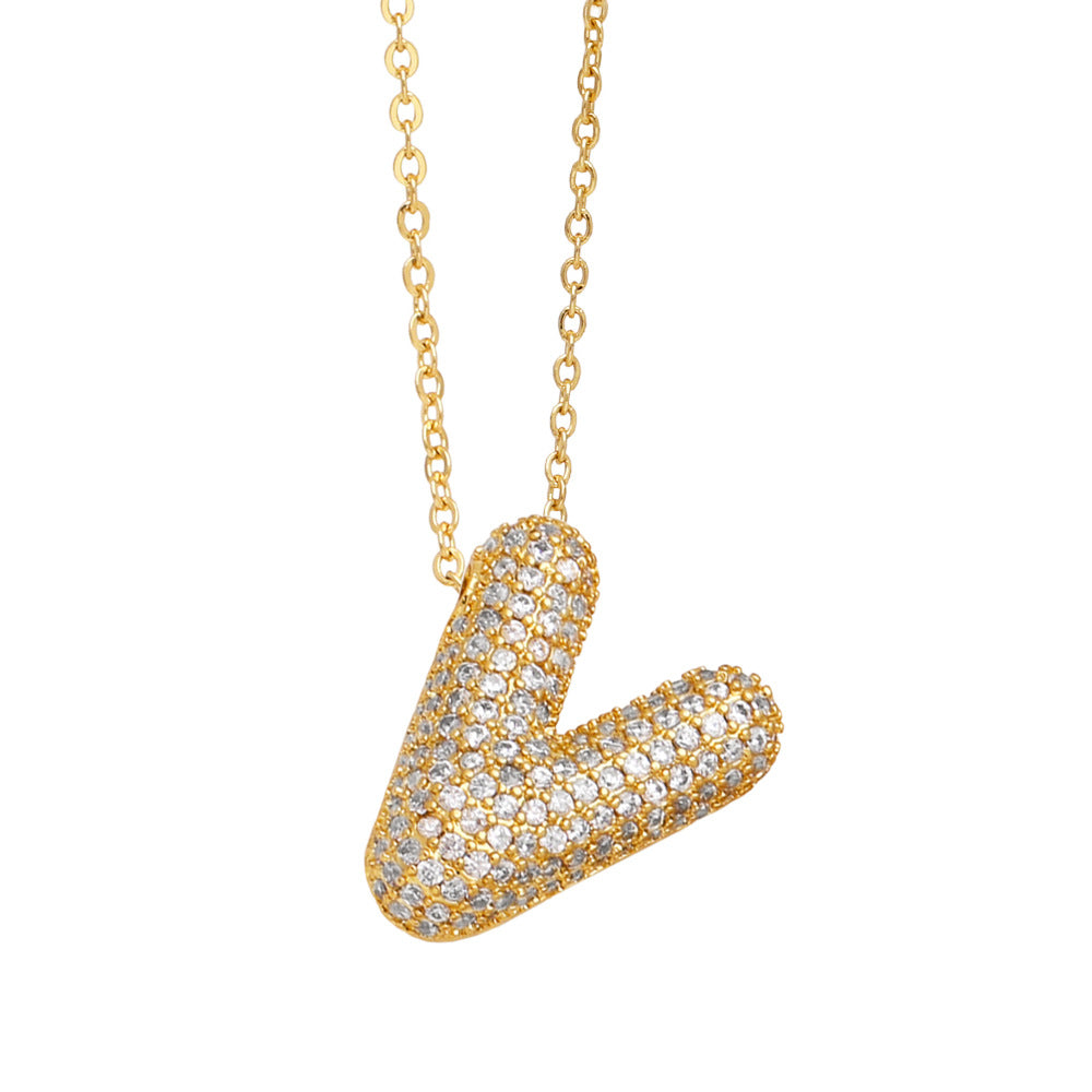 PAVÉ INITIAL NECKLACE