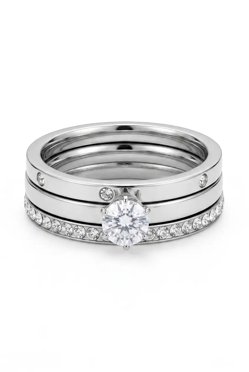 Crystal Stack Ring Set