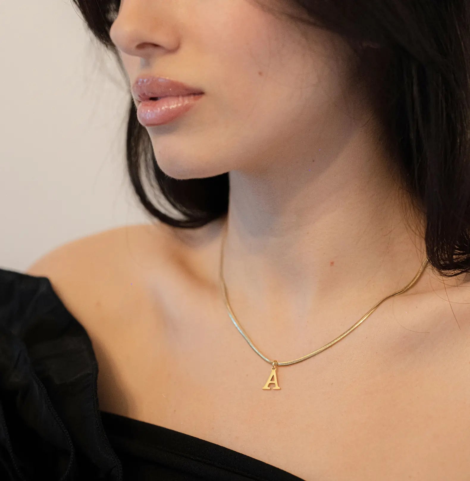 INITIAL SNAKE NECKLACE