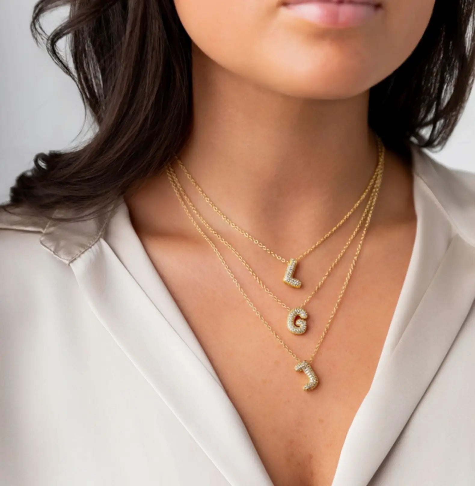 PAVÉ INITIAL NECKLACE