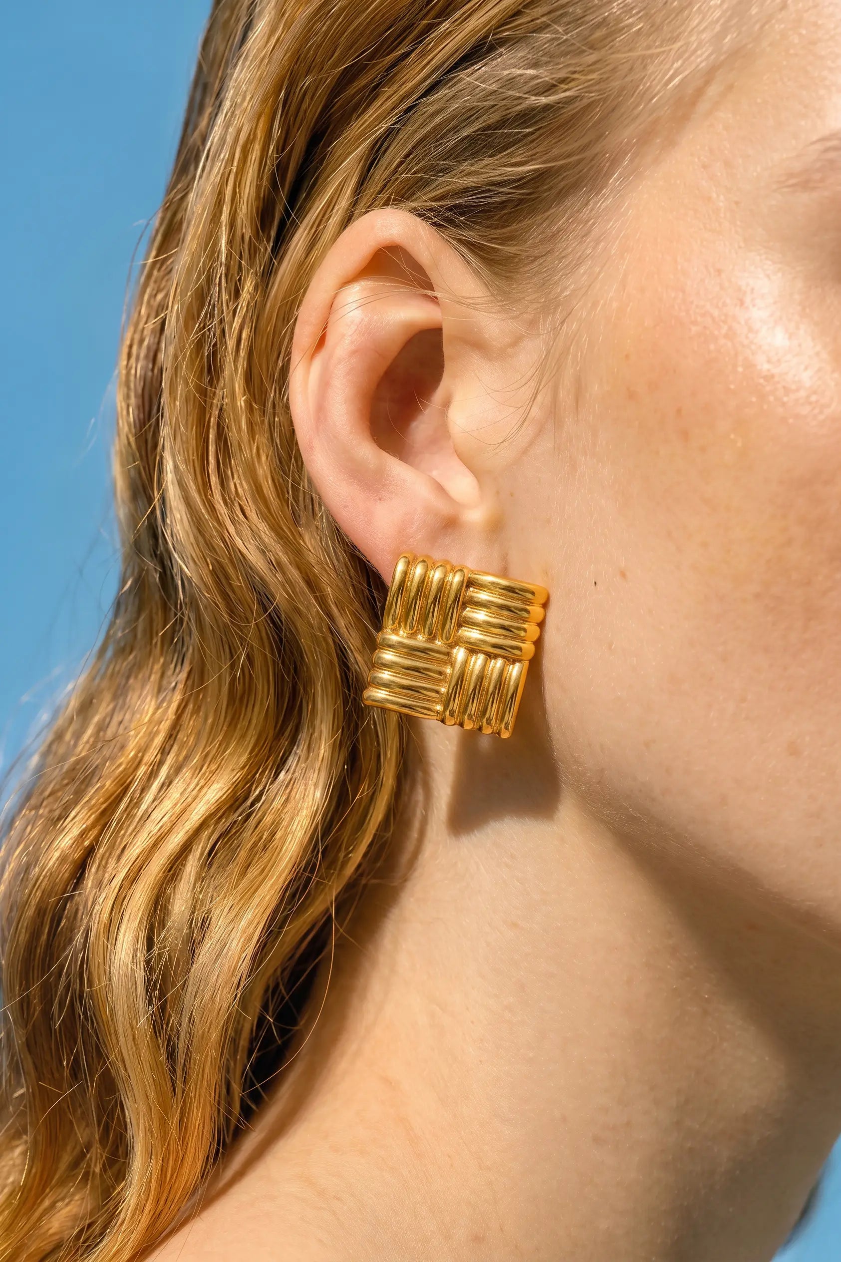 Weave Square Studs