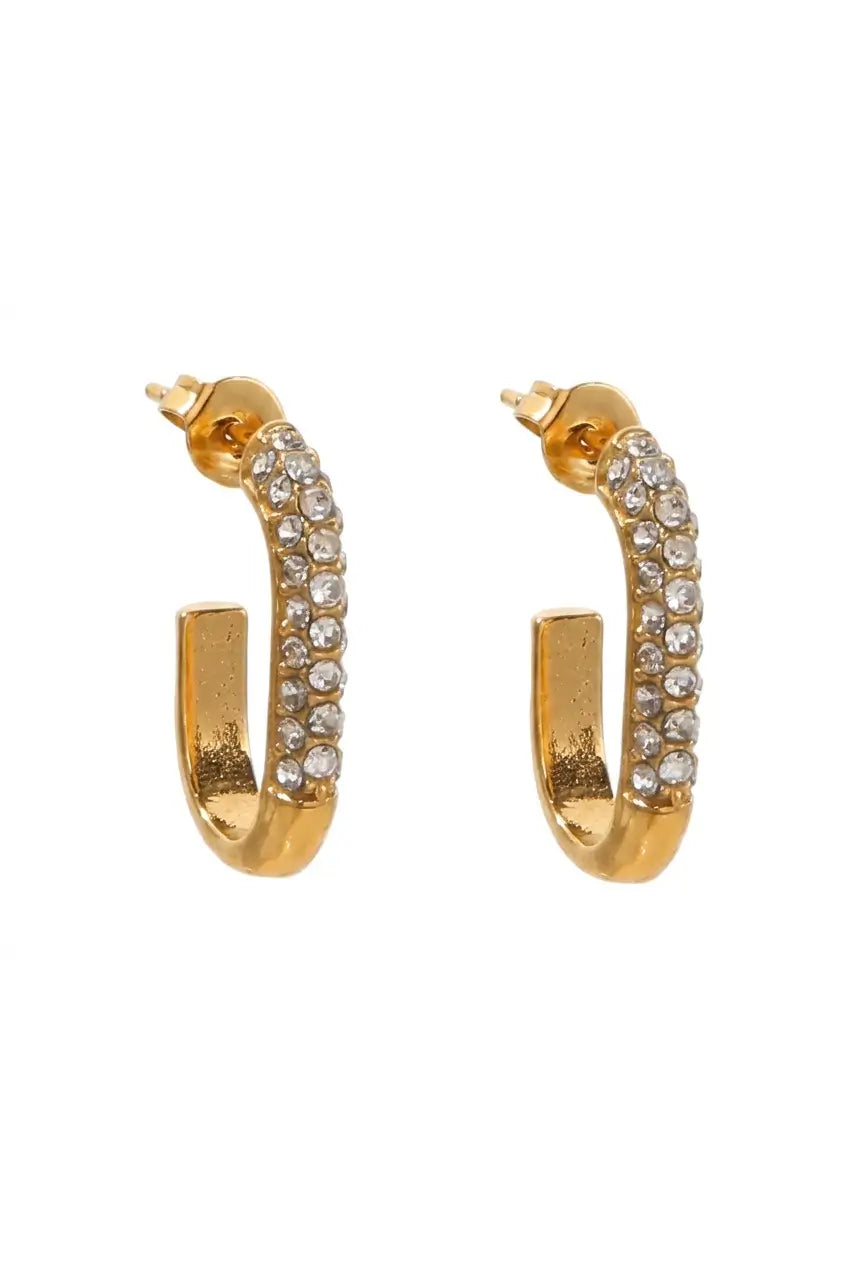 Pavé Crystal Hoops