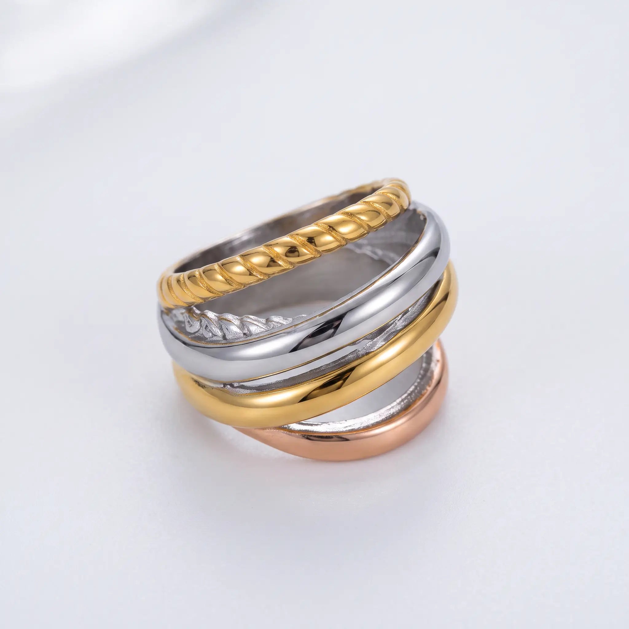 Tri-Tone Stack Ring