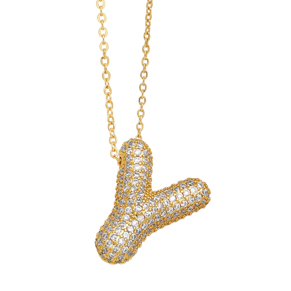 PAVÉ INITIAL NECKLACE
