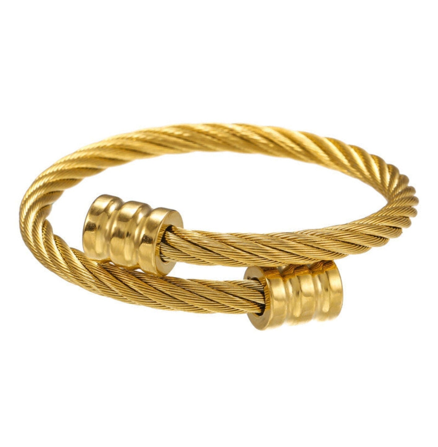 TWISTER BANGLE BRACELET - GOLD ring Yubama Jewelry Online Store - The Elegant Designs of Gold and Silver ! Gold 