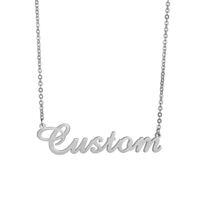 Stainless Steel Name Letter Clavicle Necklace Female Pendant