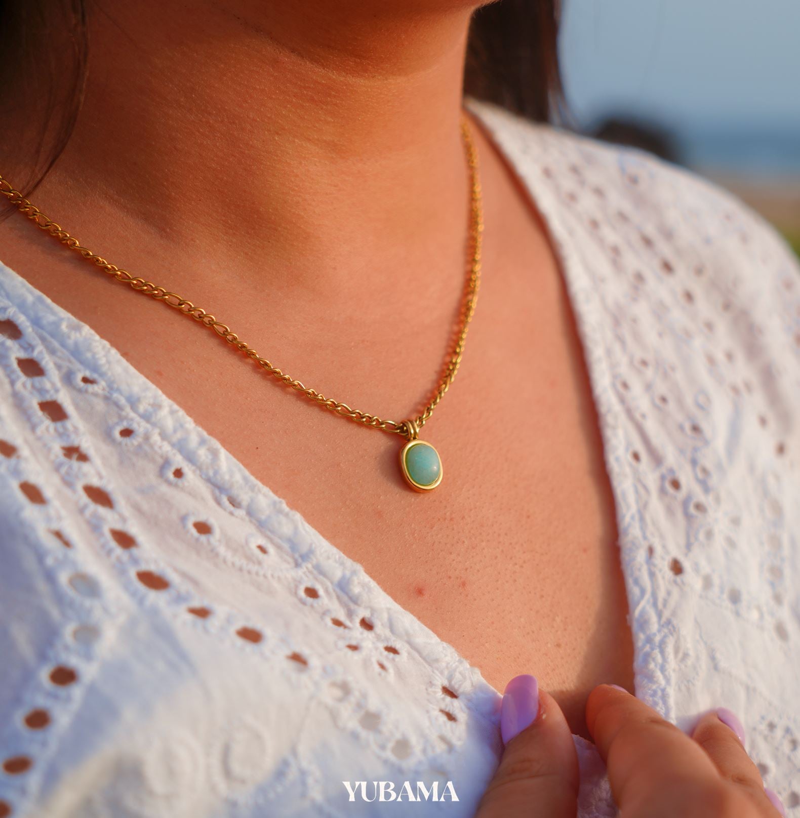 MINT GREEN NECKLACE neck Yubama Jewelry Online Store - The Elegant Designs of Gold and Silver ! 