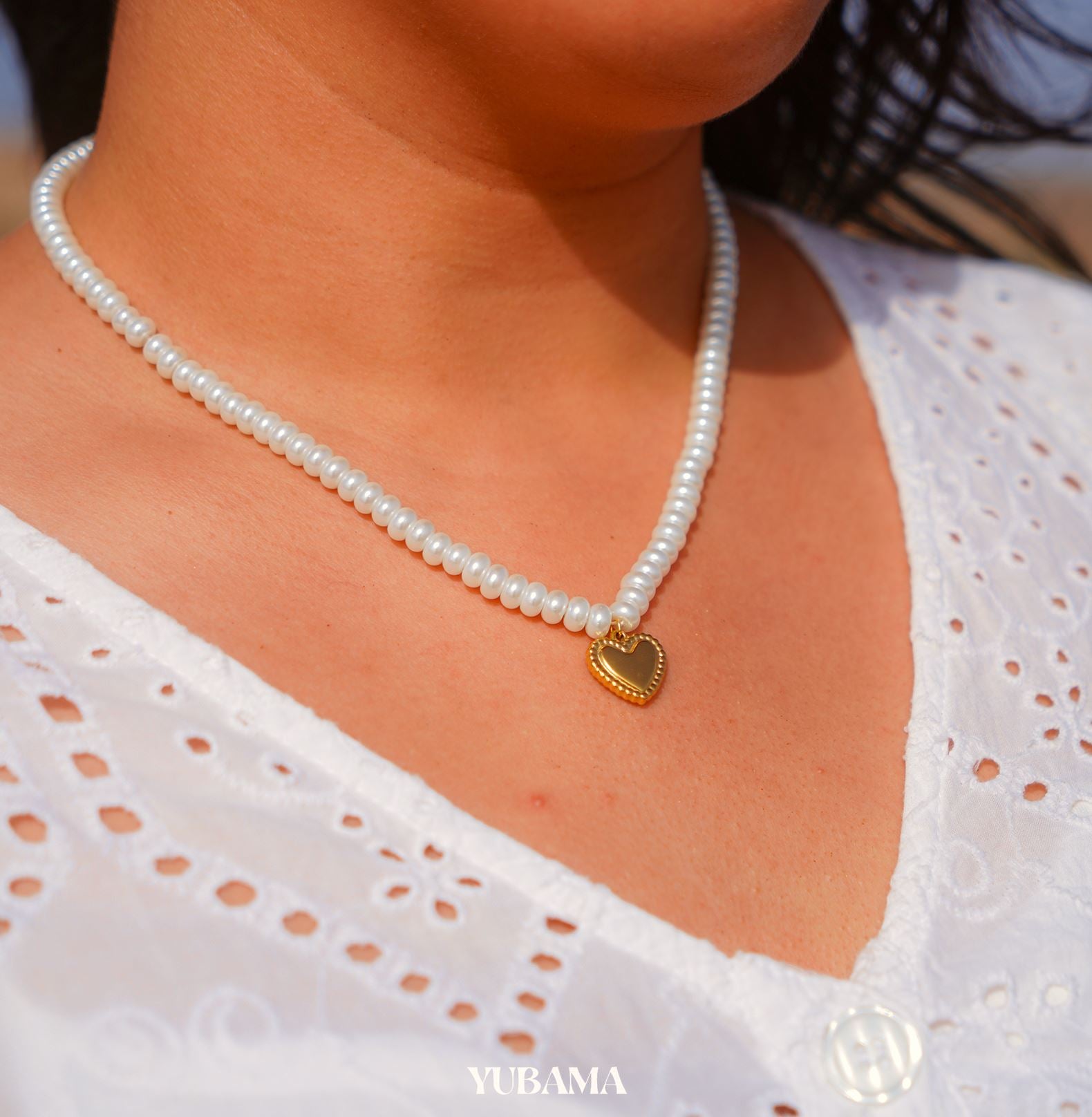 LOVE PEARL NECKLACE neck Yubama Jewelry Online Store - The Elegant Designs of Gold and Silver ! 