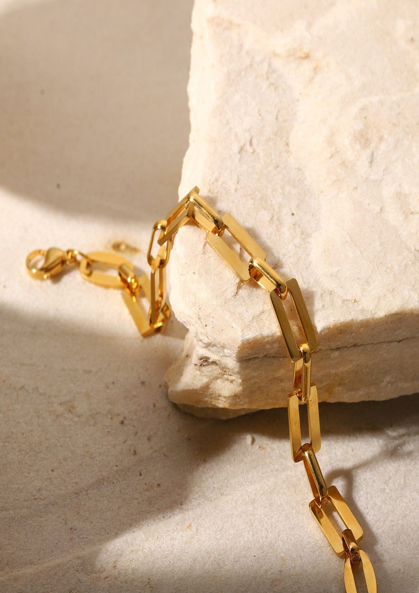 18K Gold-plated Square Chain Bracelet braclet Yubama Jewelry Online Store - The Elegant Designs of Gold and Silver ! 