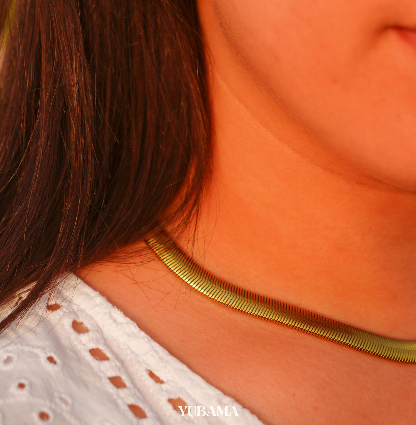 SNAKE NECKLACE - 8MM neck Yubama Jewelry Online Store - The Elegant Designs of Gold and Silver ! 