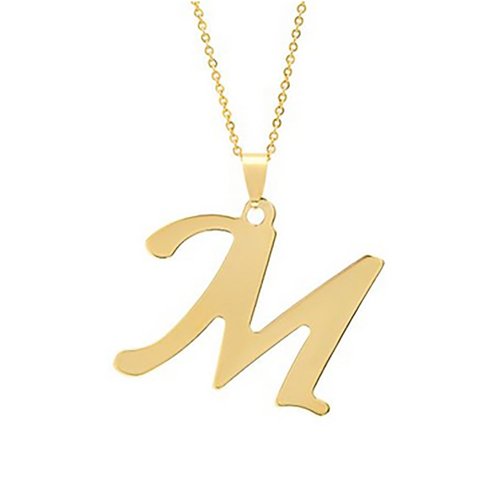 Stainless Steel English Letter Necklace Pendant