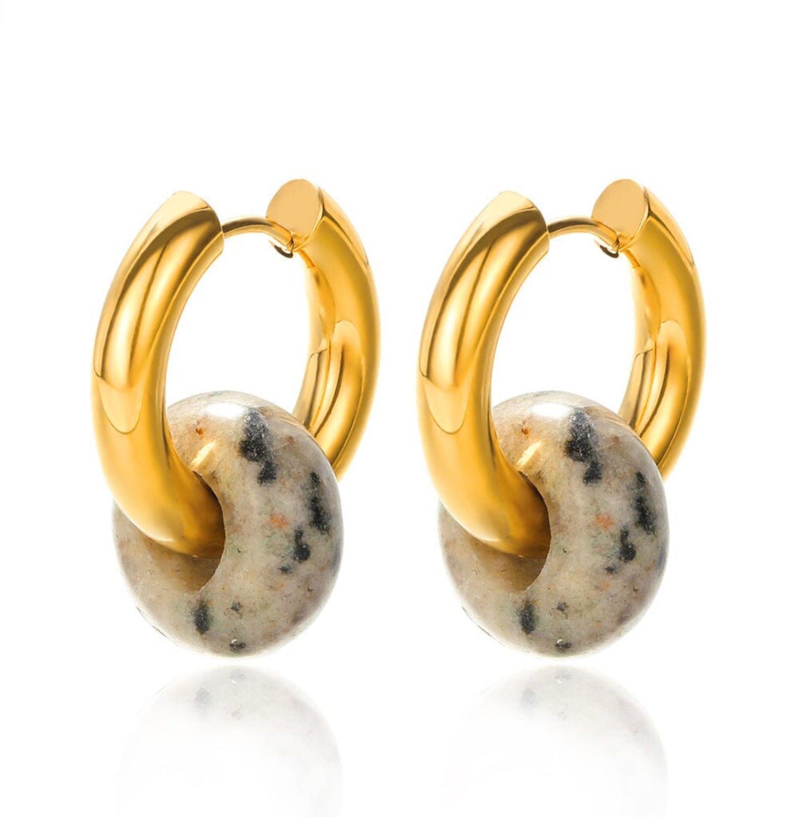 Women's Fashionable Natural Stone Simple Earrings earing Yubama Jewelry Online Store - The Elegant Designs of Gold and Silver ! 2 Style 