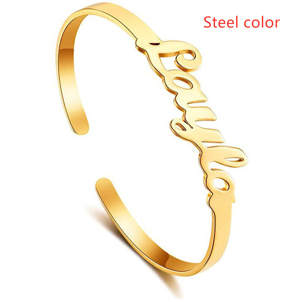 Personalized Creative Stainless Steel Custom Cut Name Bracelet