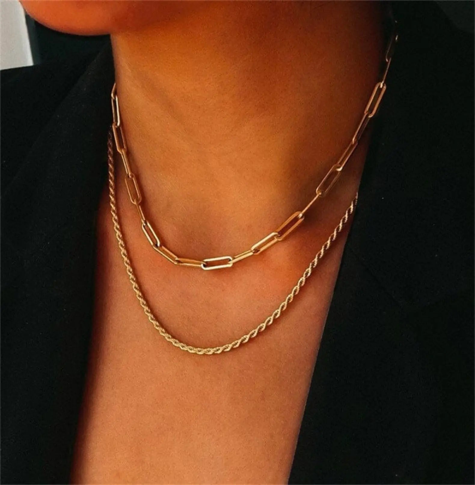 BOHEMIAN DOUBLE LAYER CHAIN NECKLACE