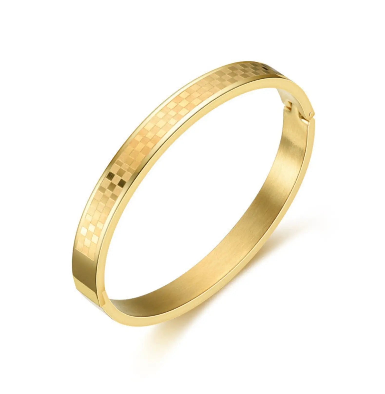 CHECKERED BANGLE - GOLD