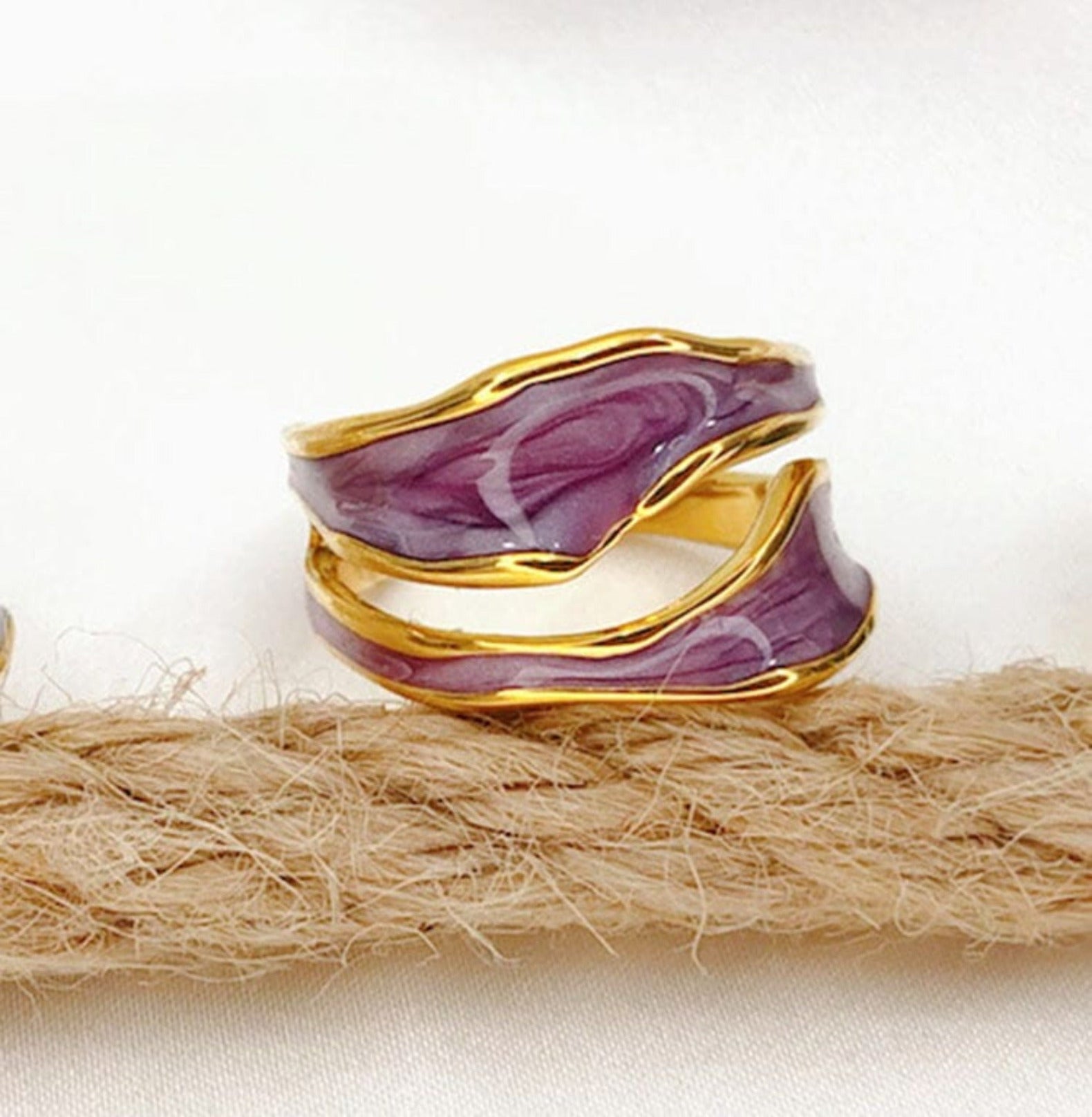 ENAMELO RING earing Yubama Jewelry Online Store - The Elegant Designs of Gold and Silver ! Purple 