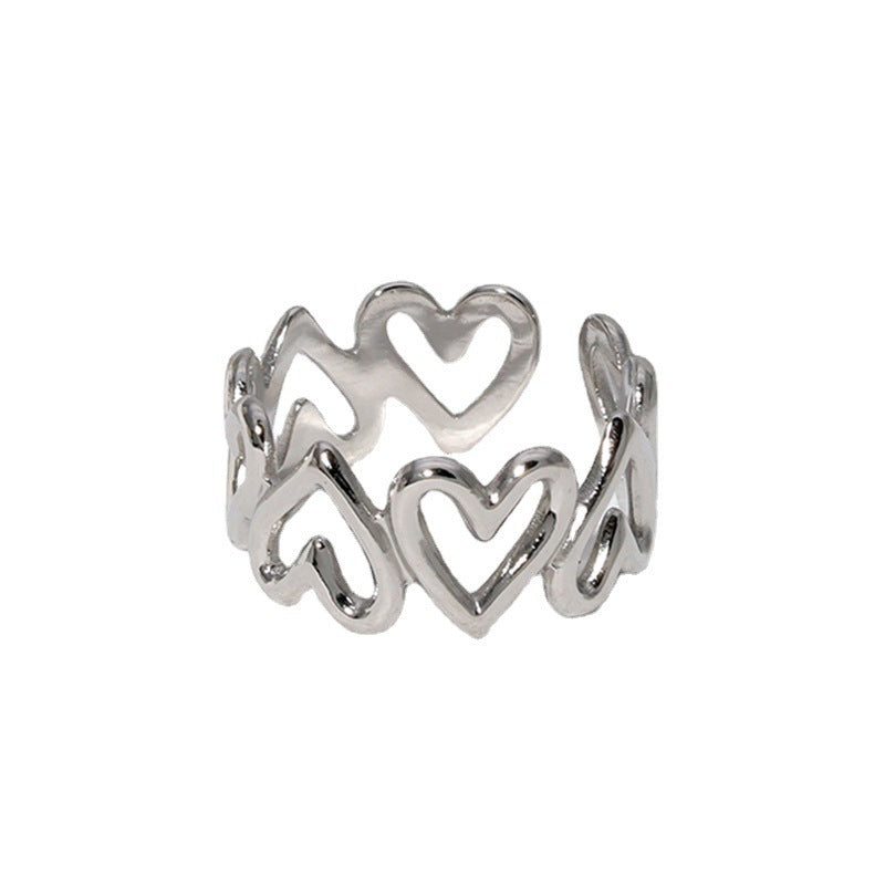 LINKED HEARTS RING
