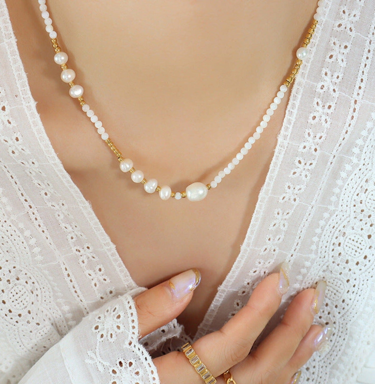 FRESHWATER PEARL NECKLACE neck Yubama Jewelry Online Store - The Elegant Designs of Gold and Silver ! 