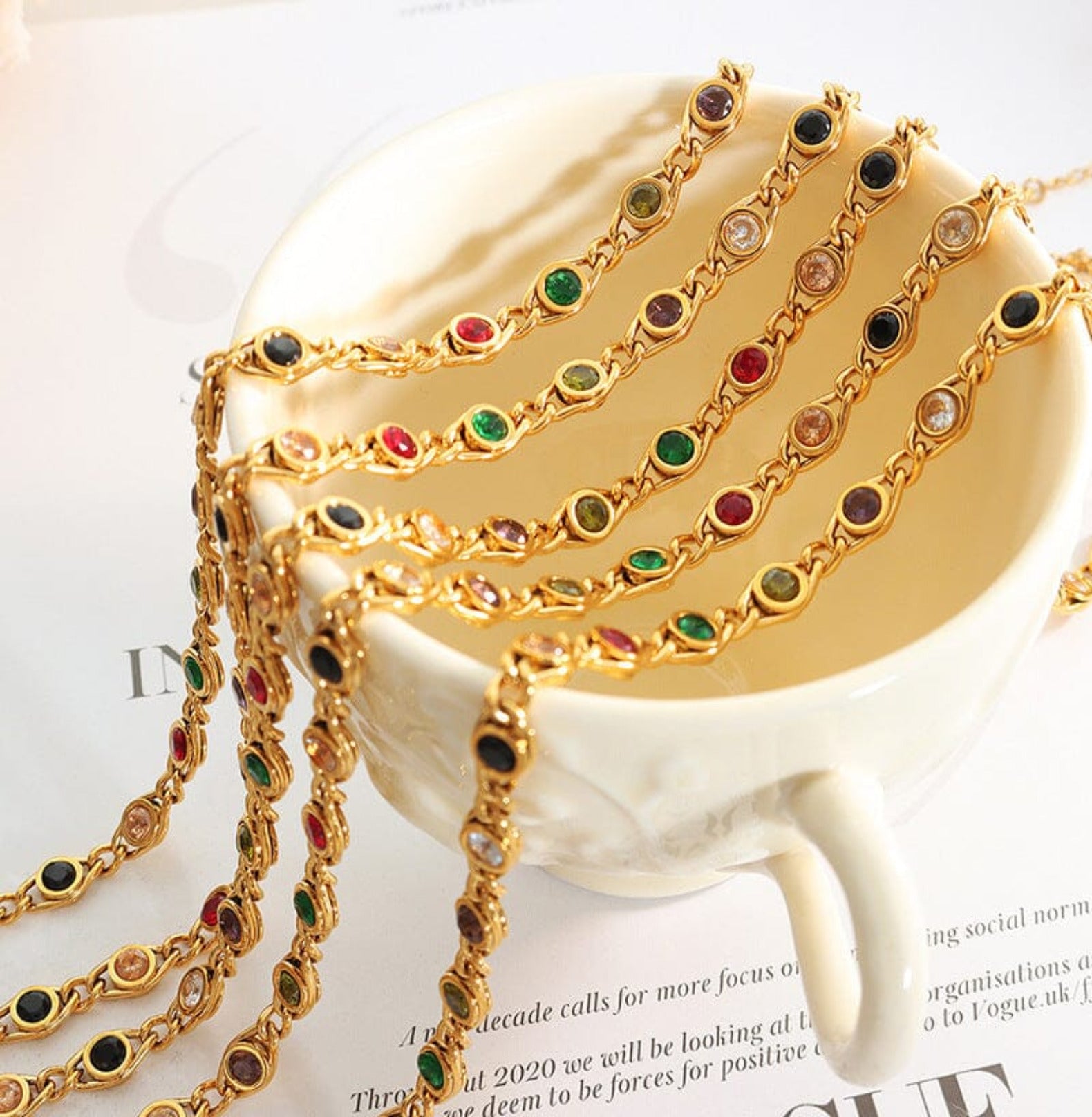 GEM STONE NECKLACE neck Yubama Jewelry Online Store - The Elegant Designs of Gold and Silver ! 
