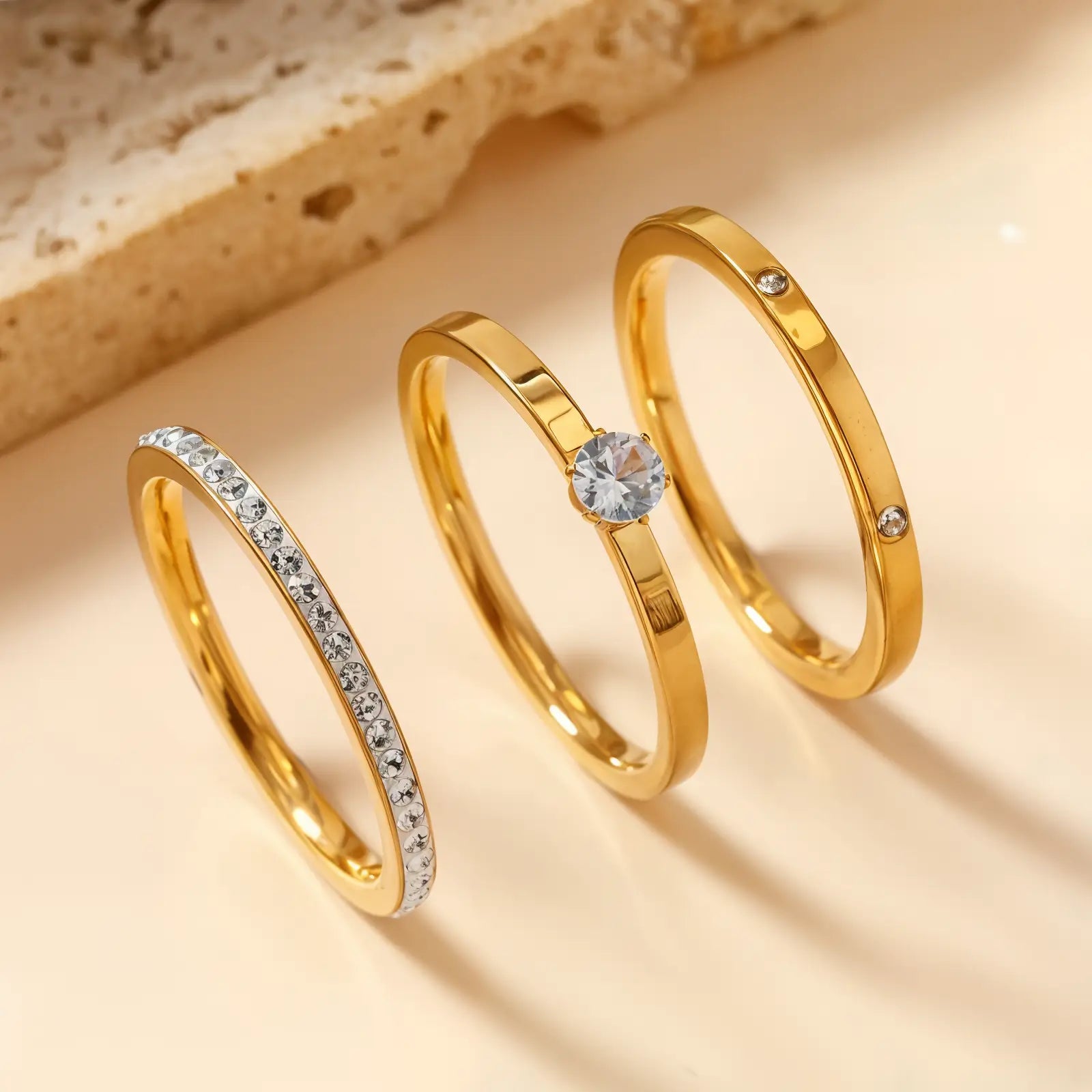 Crystal Stack Ring Set