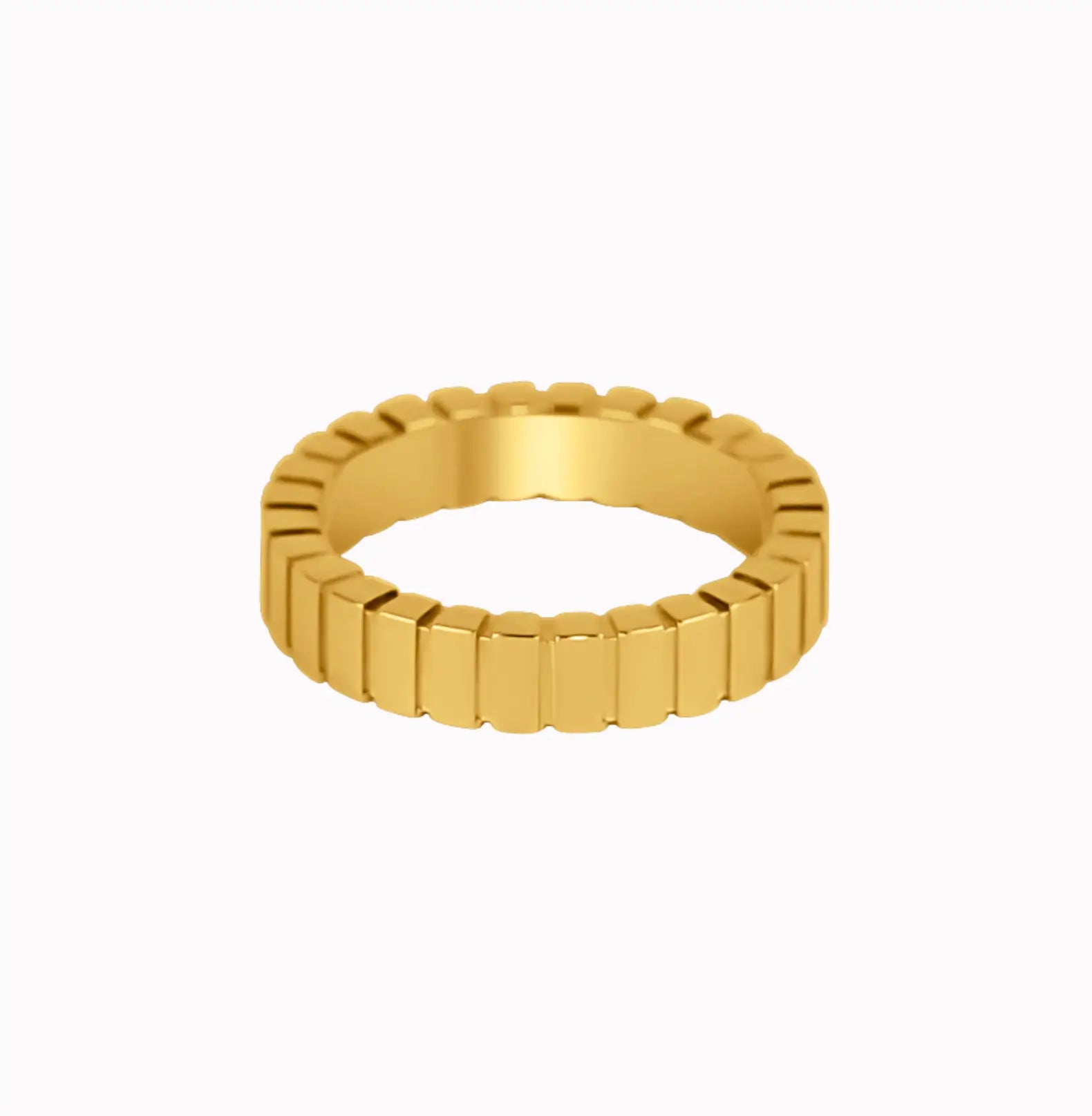 RIBBED GOLD RING