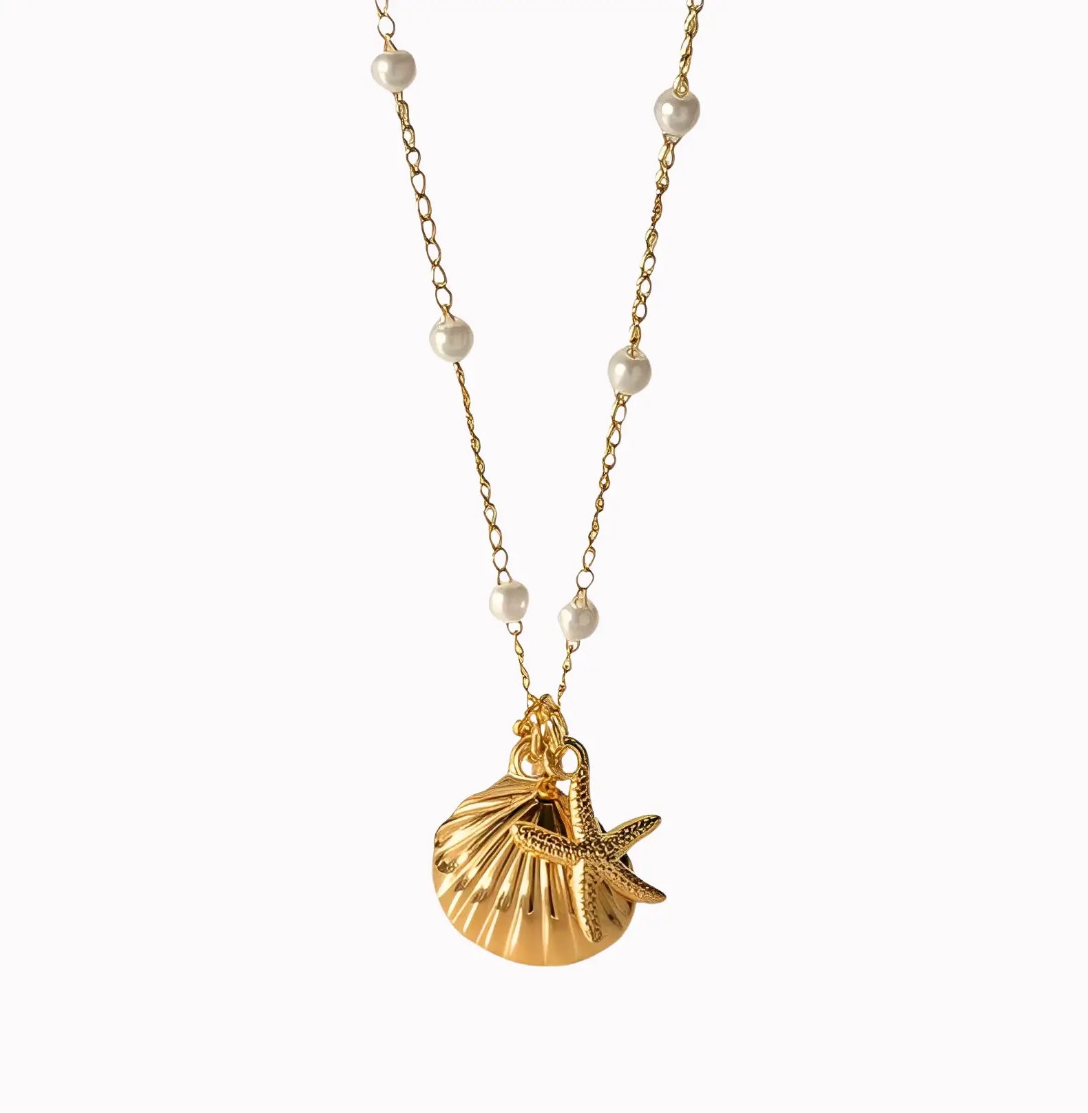 SHELL & STAR PENDANT NECKLACE