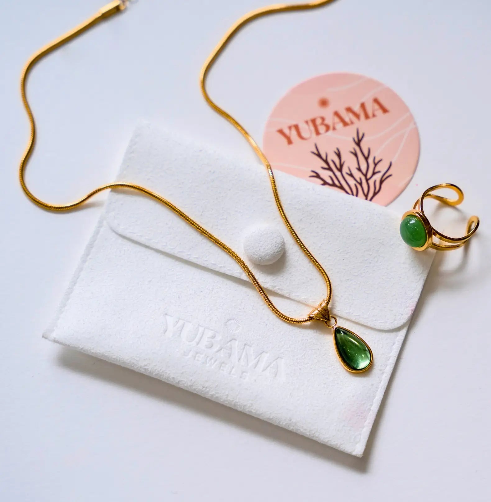 Water Drop Green Ocean Necklace