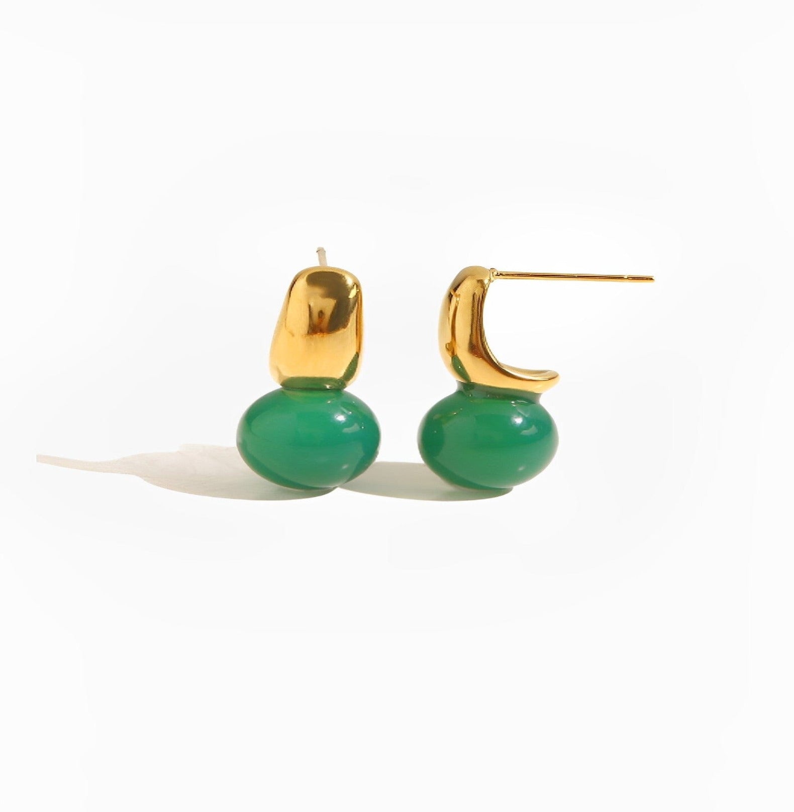 GREEN AGATE EARRINGS earing Yubama Jewelry Online Store - The Elegant Designs of Gold and Silver ! 