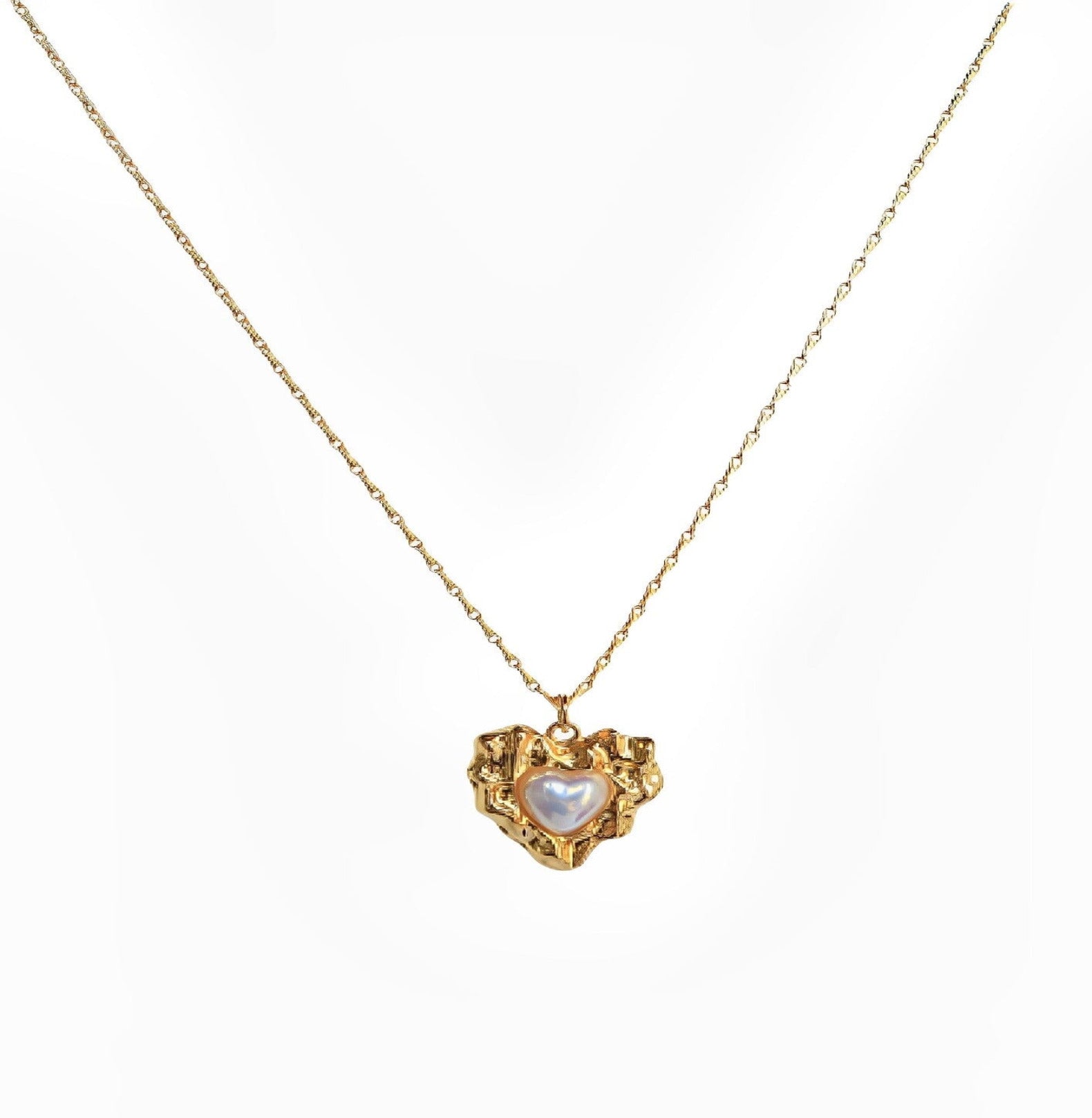 PEARL HEART NECKLACE neck Yubama Jewelry Online Store - The Elegant Designs of Gold and Silver ! 