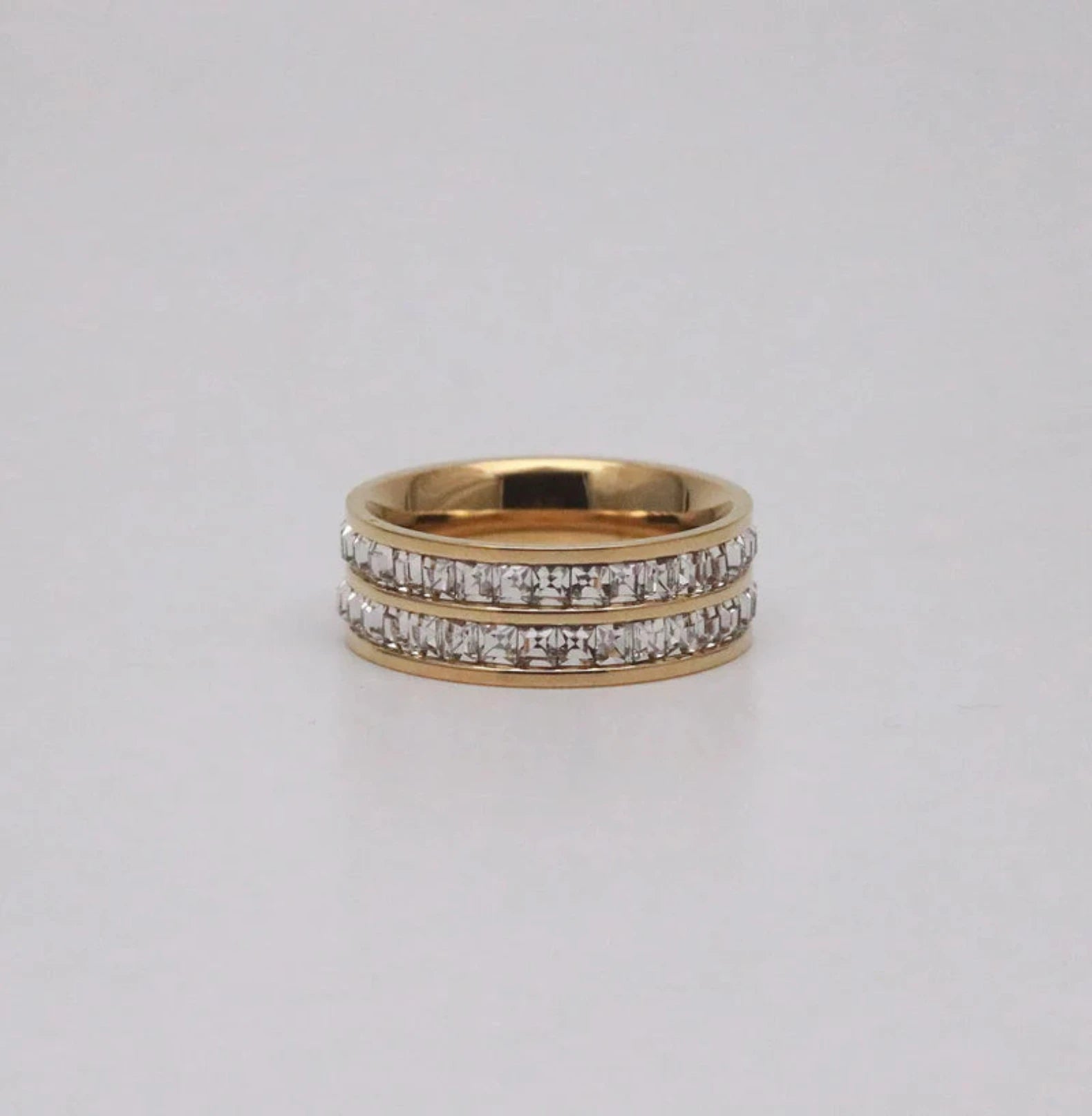 DIAMOND DOUBLE BAND RING ring Yubama Jewelry Online Store - The Elegant Designs of Gold and Silver ! 