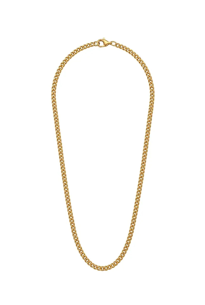 Cuban link chain necklace gold — YUBAMA waterproof 316L stainless steel necklace