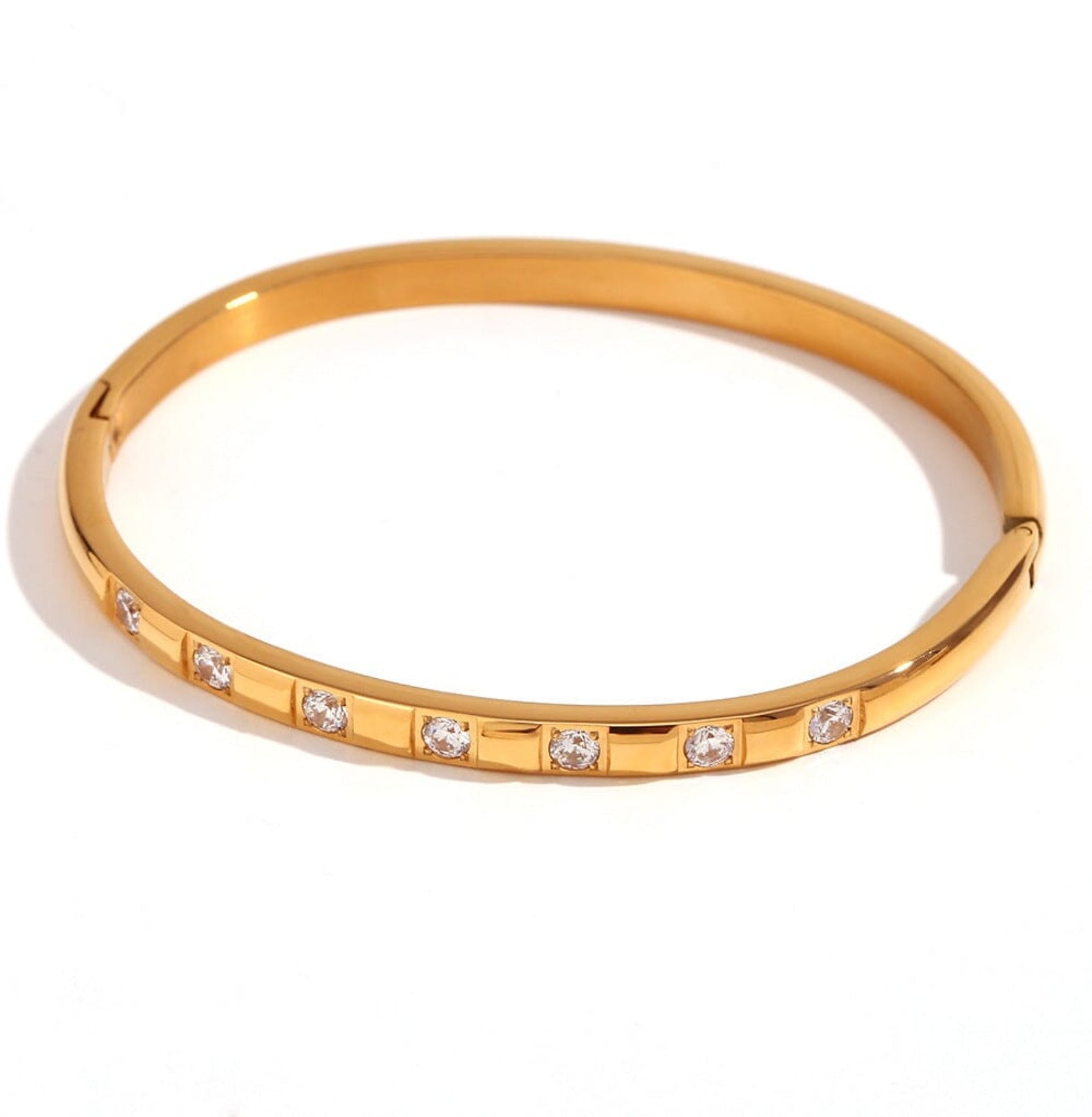 RECTANGLE ZIRCON BANGLE braclet Yubama Jewelry Online Store - The Elegant Designs of Gold and Silver ! 