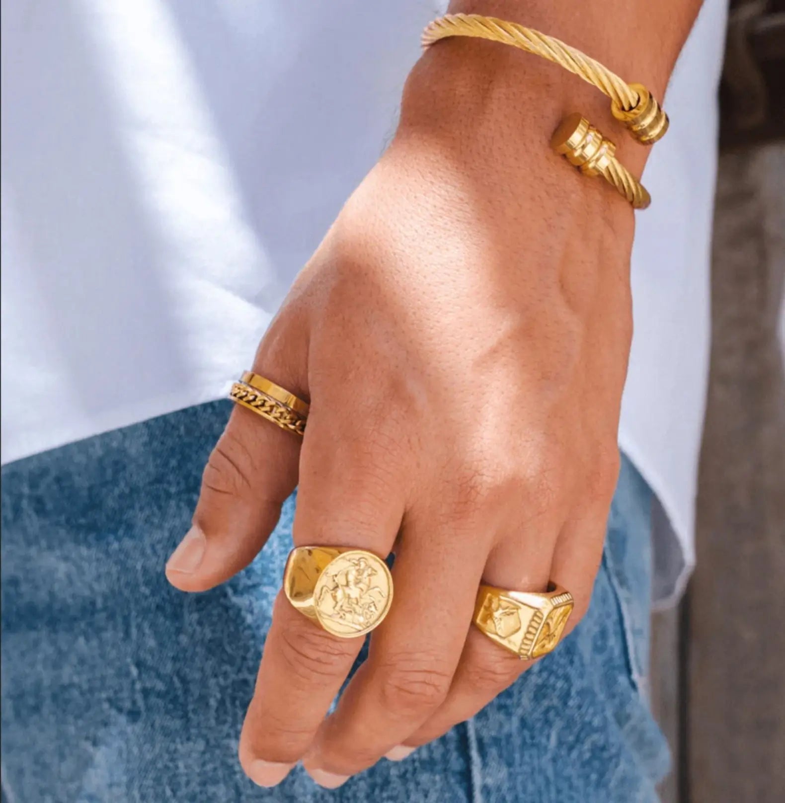 CUBAN NUMERAL RING - GOLD