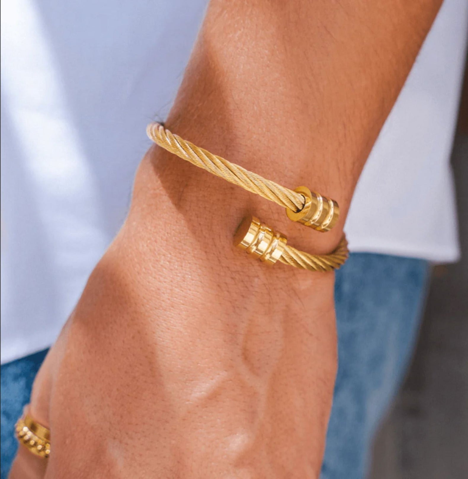 TWISTER BANGLE BRACELET - GOLD ring Yubama Jewelry Online Store - The Elegant Designs of Gold and Silver ! 
