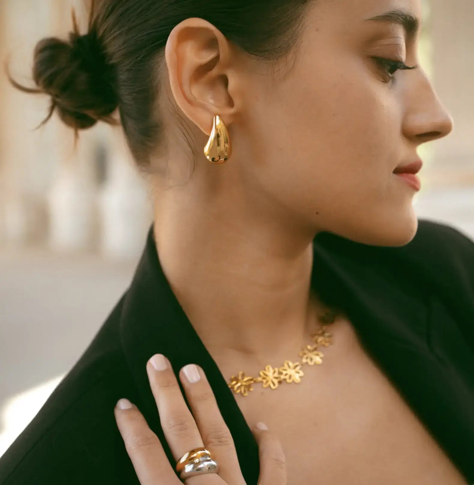 TEARDROP HOOP EARRINGS