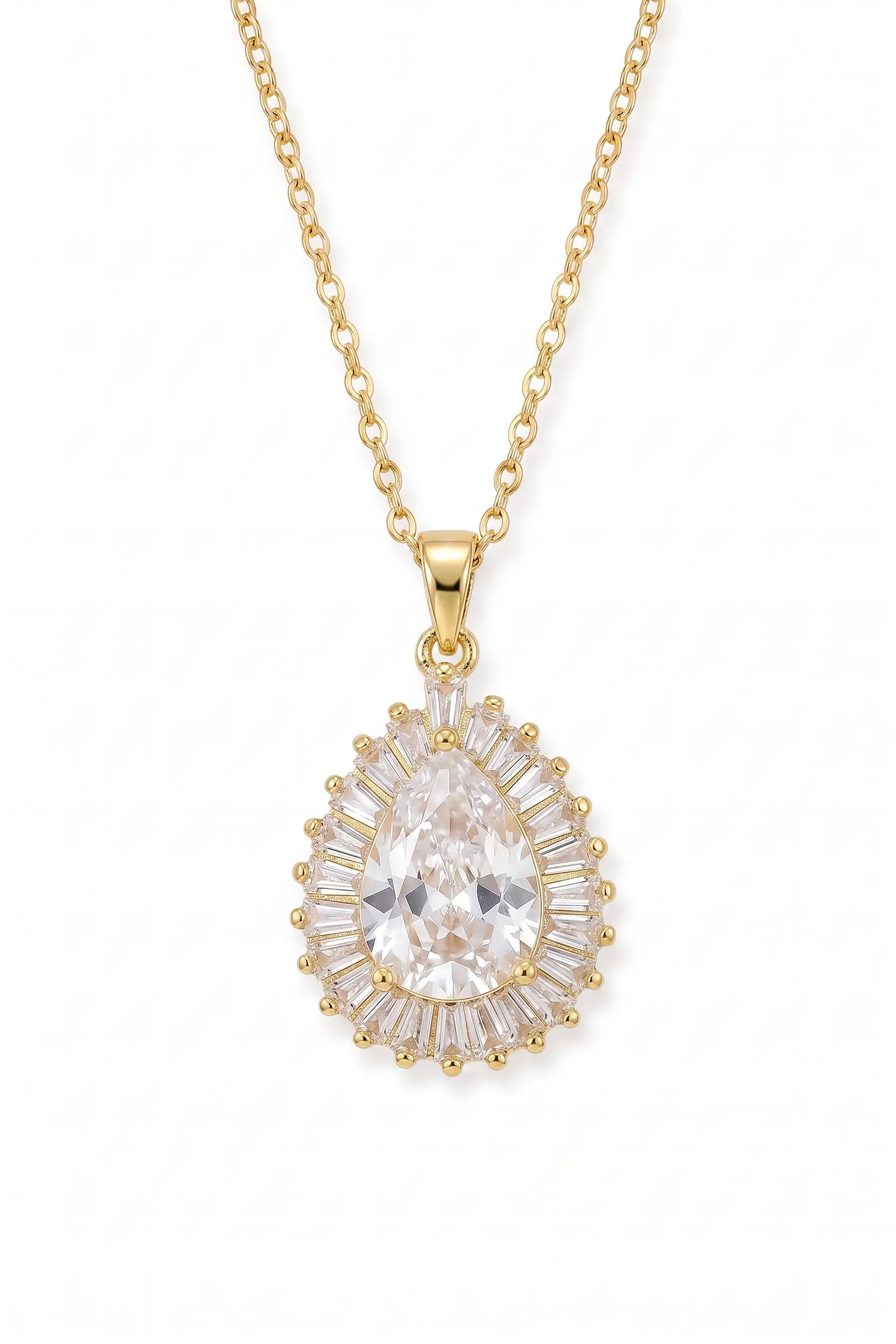 Teardrop Halo Necklace