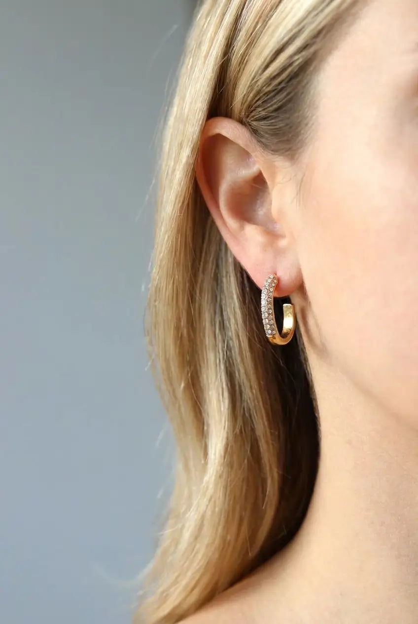 Pavé Crystal Hoops