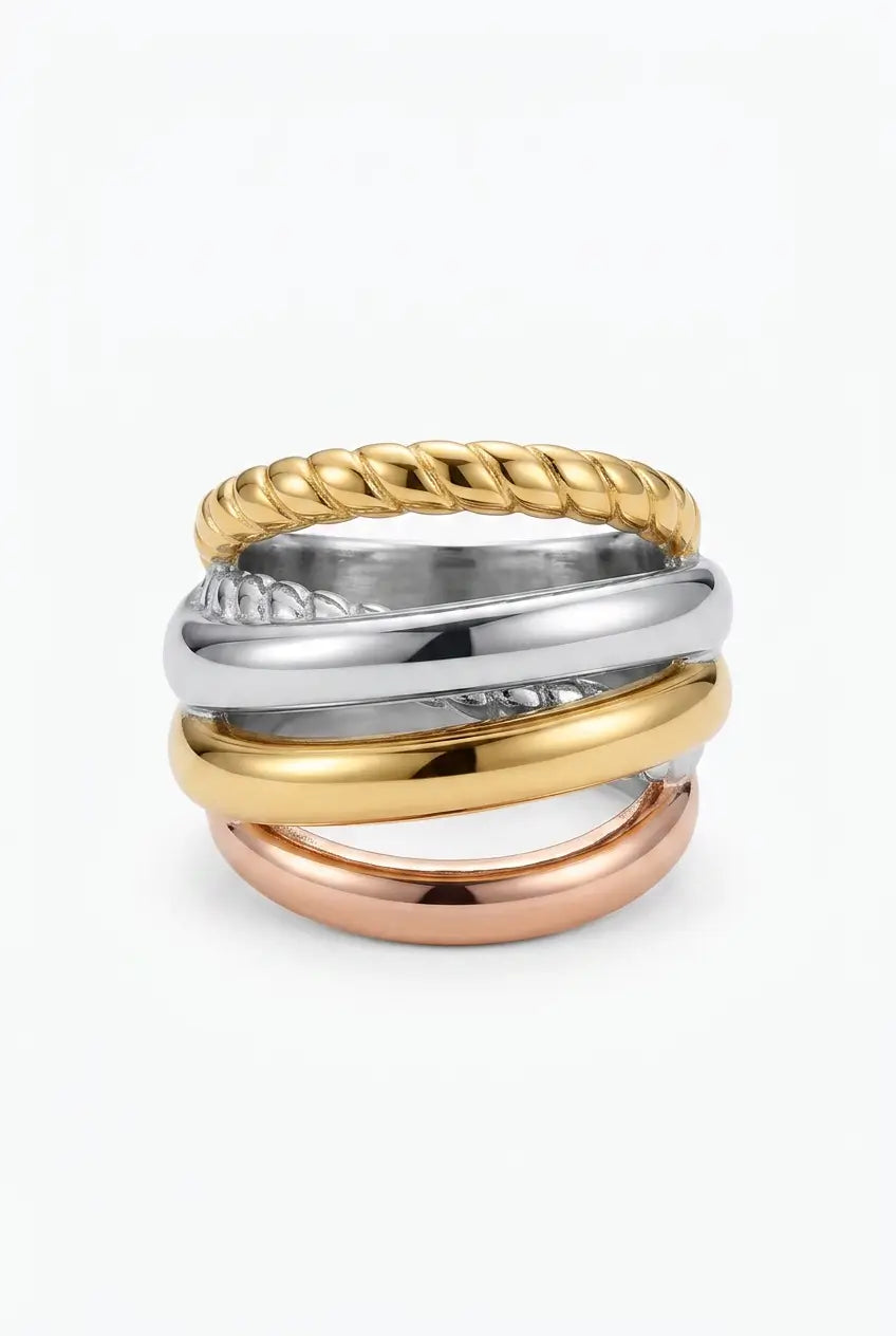 Tri-Tone Stack Ring