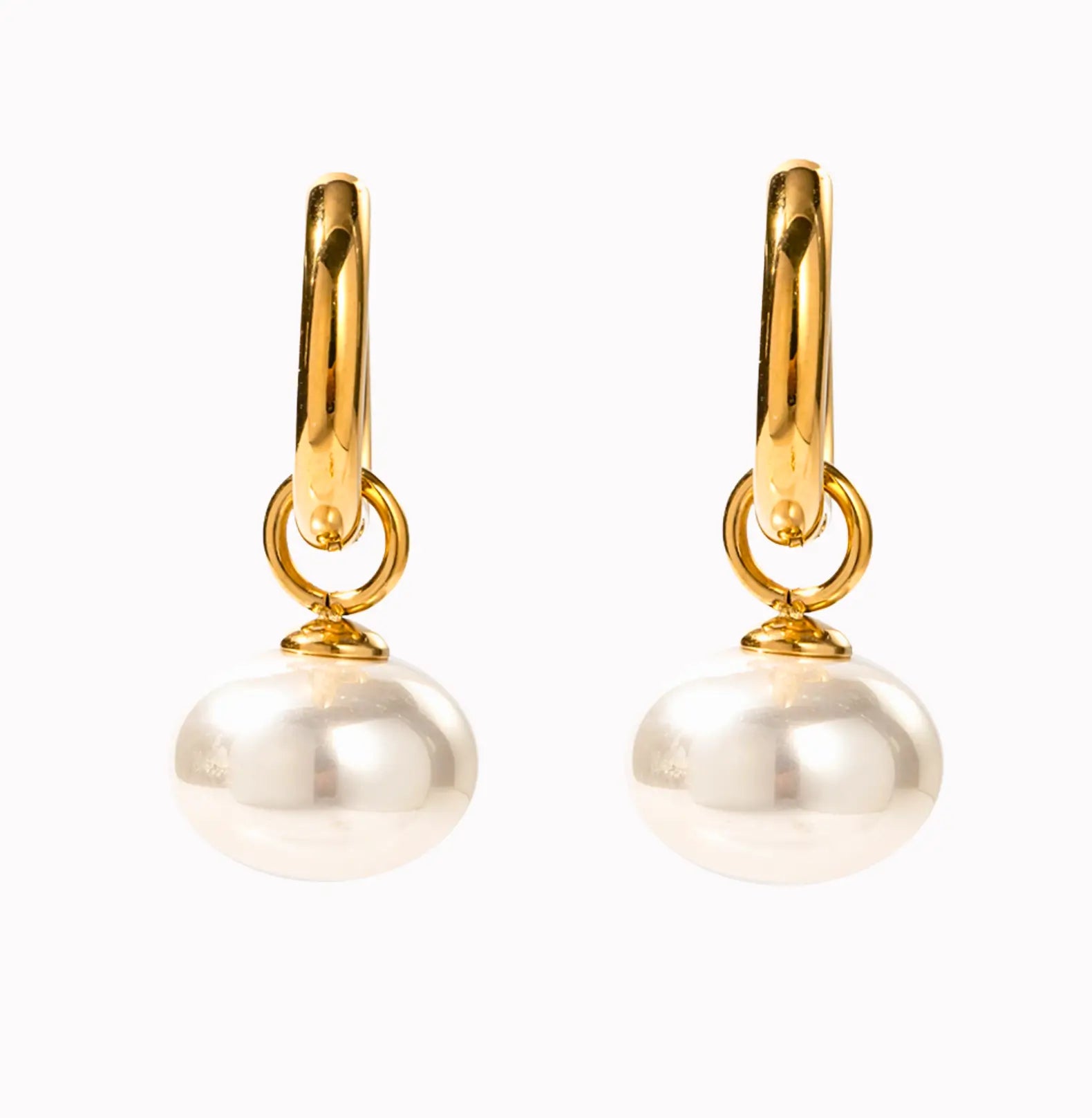 PEARL HOOP EARRINGS