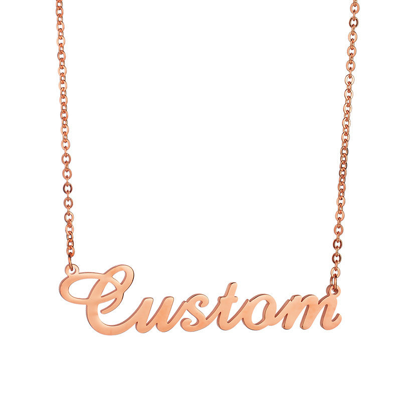 Stainless Steel Name Letter Clavicle Necklace Female Pendant