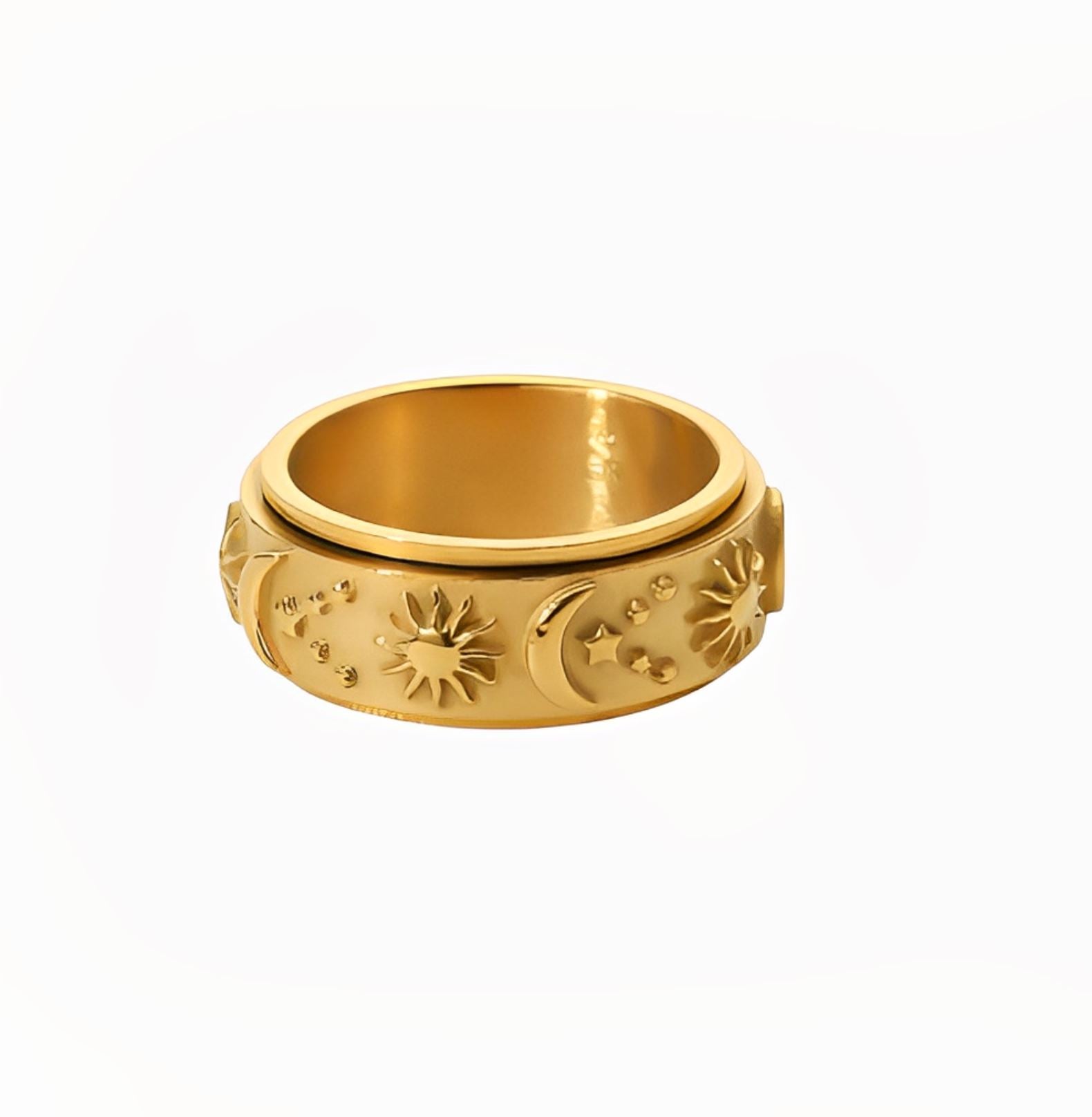 STAR MOON RING - GOLD braclet Yubama Jewelry Online Store - The Elegant Designs of Gold and Silver ! 