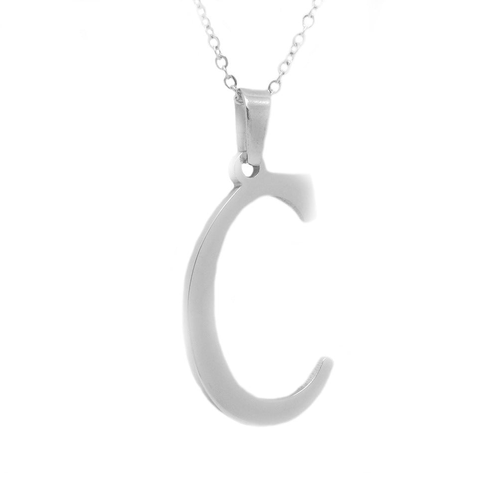 Stainless Steel English Letter Necklace Pendant