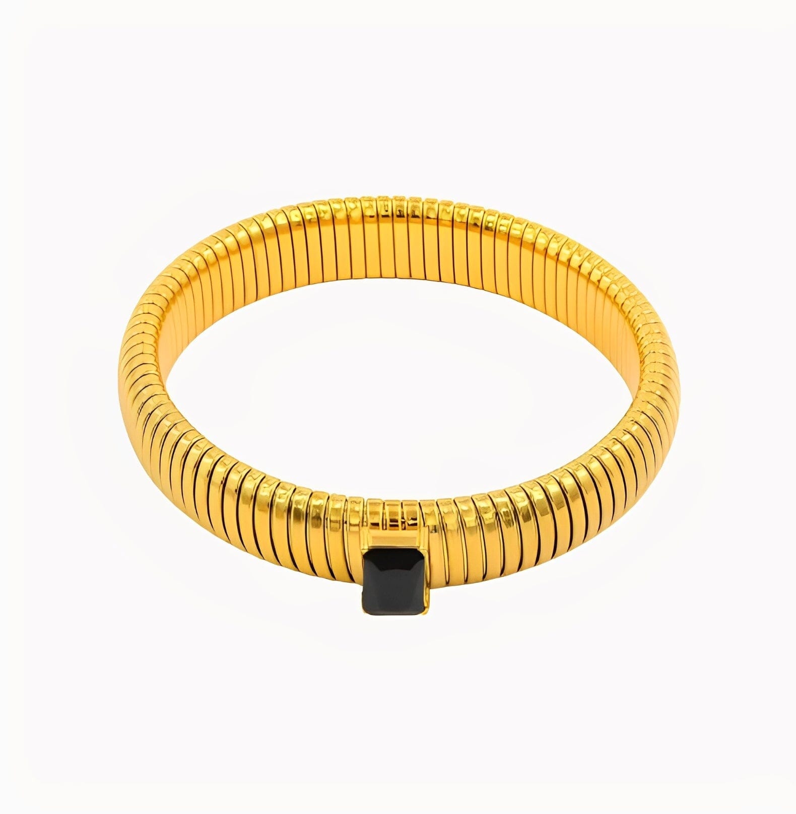 CHUNKY STONE BANGLE BRACELET - GOLD braclet Yubama Jewelry Online Store - The Elegant Designs of Gold and Silver ! 