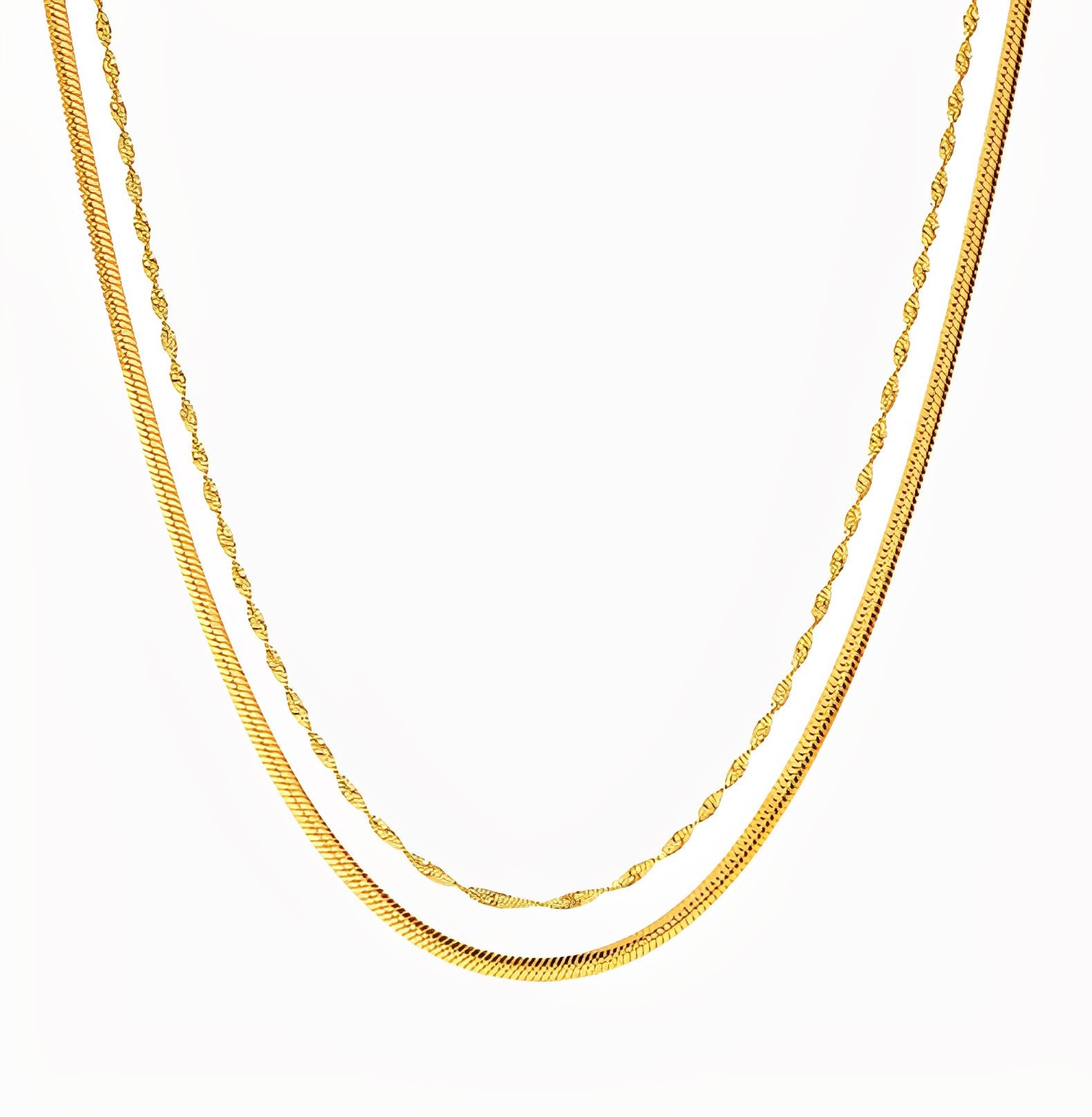 DOUBLE CHAIN NECKLACE braclet Yubama Jewelry Online Store - The Elegant Designs of Gold and Silver ! 