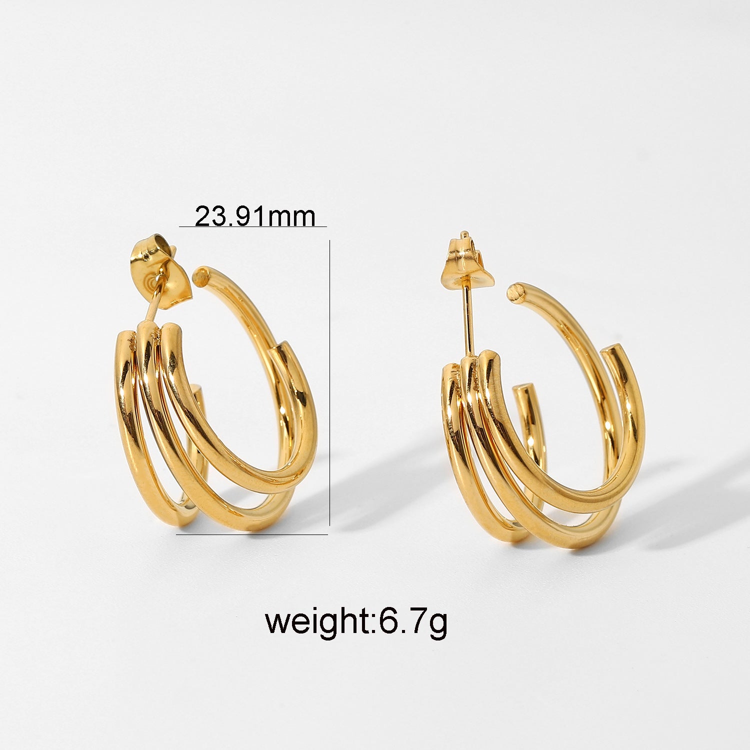 Stainless Steel Ring-shaped Earrings